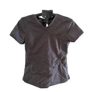 SCRUBSTAR DARK GRAY SHORT SLEEVE SCRUB TOP
